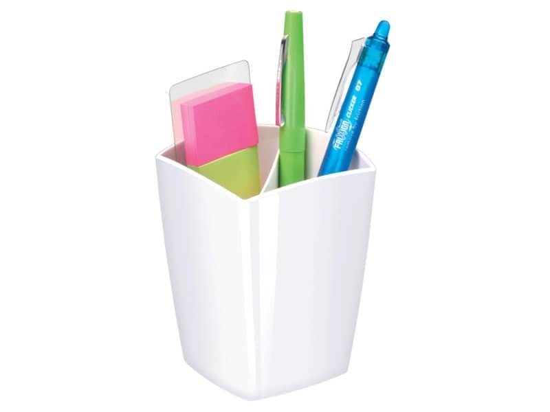 Portapenne CepPro Gloss CEP in polistirolo con 2 scomparti bianco 7,4×7,4×9,5 cm – 1005300021
