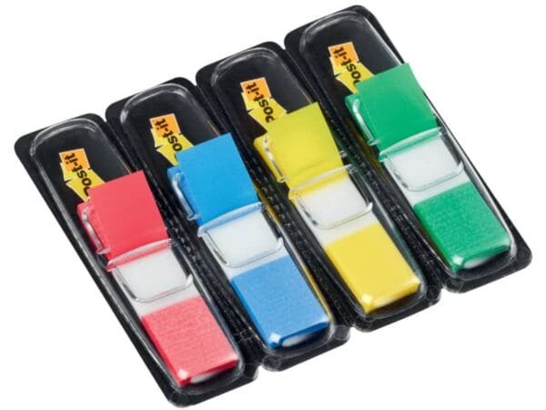 Segnapagina removibili Post-it© Index Mini con dispenser blu, giallo, verde, rosso  4 confezioni da 35 - 683-4