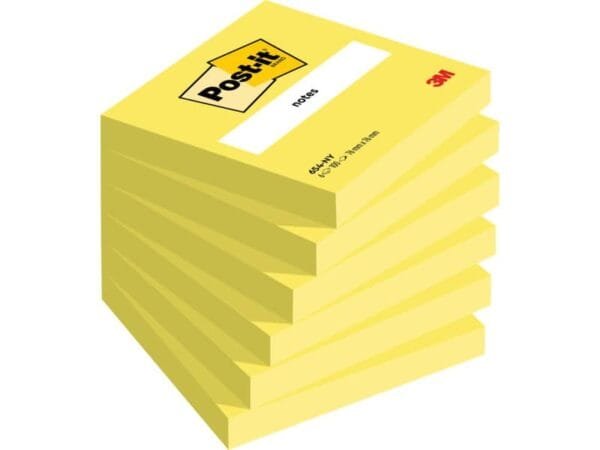 Foglietti Post-it© giallo neon 100 fogli/blocchetto conf. 6 pz 76x76 mm 7100180386