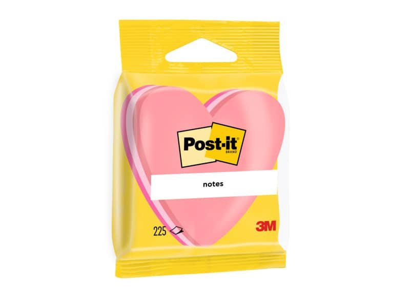 Foglietti riposizionabili colorati Post-it© Notes cubo sagomato cuore 225 ff – 2007H