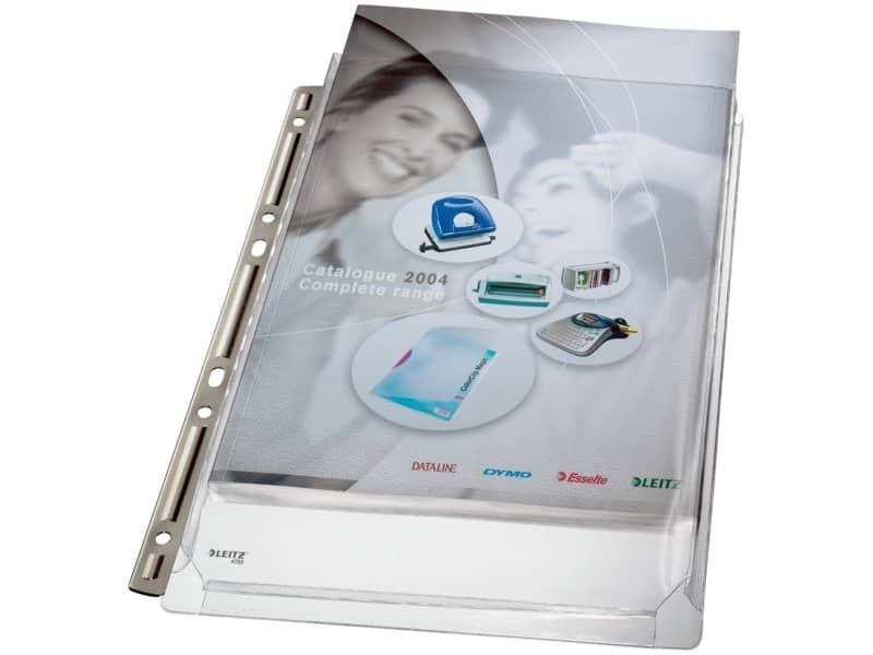 Buste perforate extra resistenti Leitz in PVC A4 trasparente confezione da 3 pezzi – 47553003