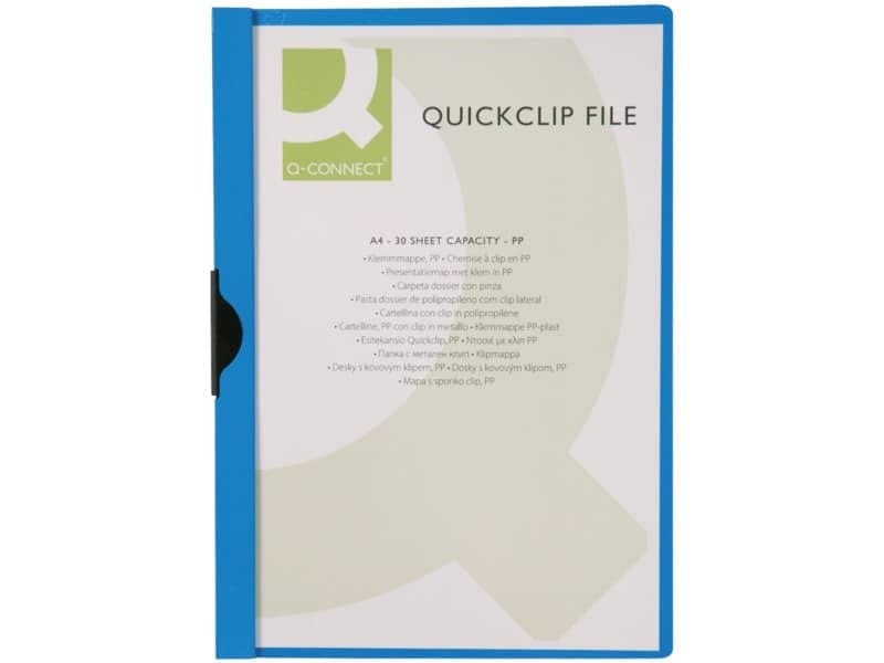 Cartellina con clip Q-Connect PVC 22×30,7 cm blu KF00462