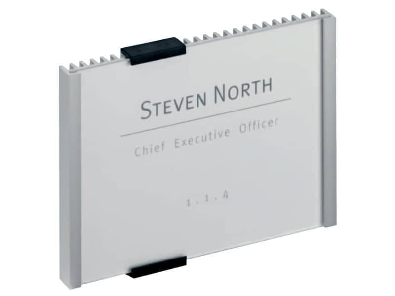 Targhe DURABLE INFO SIGN alluminio/acrilico trasparente/argento metallizzato inserto 149×105,5 mm 480123