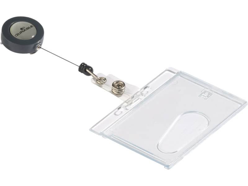 Portabadge Durable Chiuso con chiocciola yo-yo 1 tessera conf. 10 pz 54×87 mm 8012-19