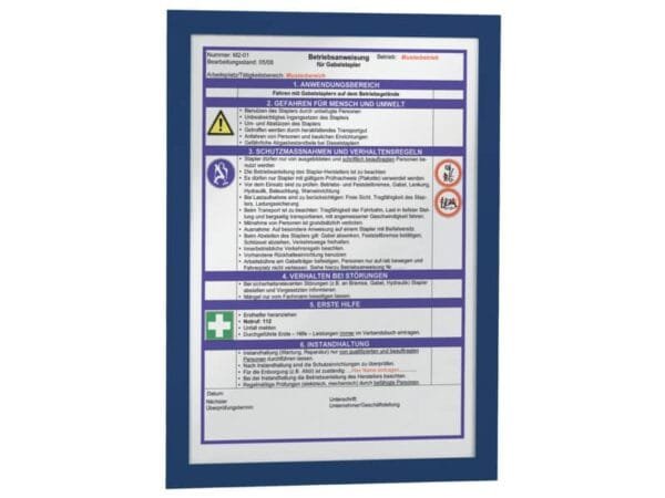 Cornici con pannello magnetico DURABLE DURAFRAME© A4 blu scuro 236x323mm conf. 2 - 487207