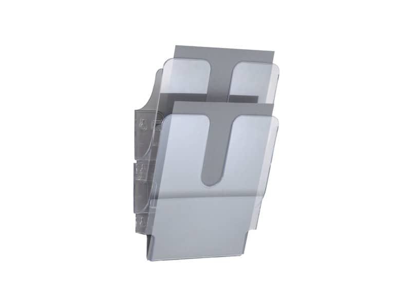 Espositore da parete DURABLE FLEXIPLUS 2 comparti A4 polistirolo trasparente 24,7x10x36 cm – 1709008400