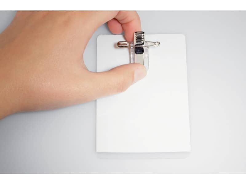 Portanomi DURABLE autolaminante con combi clip trasparente inserto fino a 54x90mm  conf. 25 – 823019
