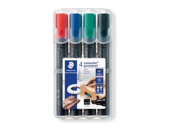 Marcatori punta a scalpello Staedtler Lumocolor permanent marker 350 astuccio da 4 pezzi - 350 WP4