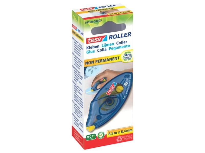Colle roller tesa non permanente monouso ecoLogo© 8,4 mm x 8,5 m trasparente – 59190-00005-04
