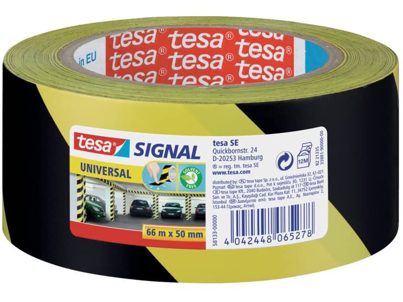 Nastro segnaletico tesa Signal Universale OPP adesivo acrilico 50mm x 66m giallo-nero – 58133-00000-00