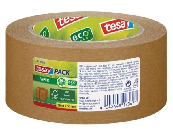 Nastro da imballo tesa tesapack© Carta ecoLogo© 50 mm x 50 m marrone 59408-00000-01