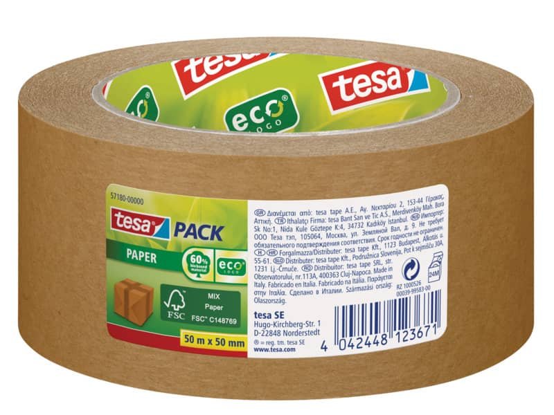 Nastro da imballo tesa tesapack© Carta ecoLogo© 50 mm x 50 m marrone 59408-00000-01