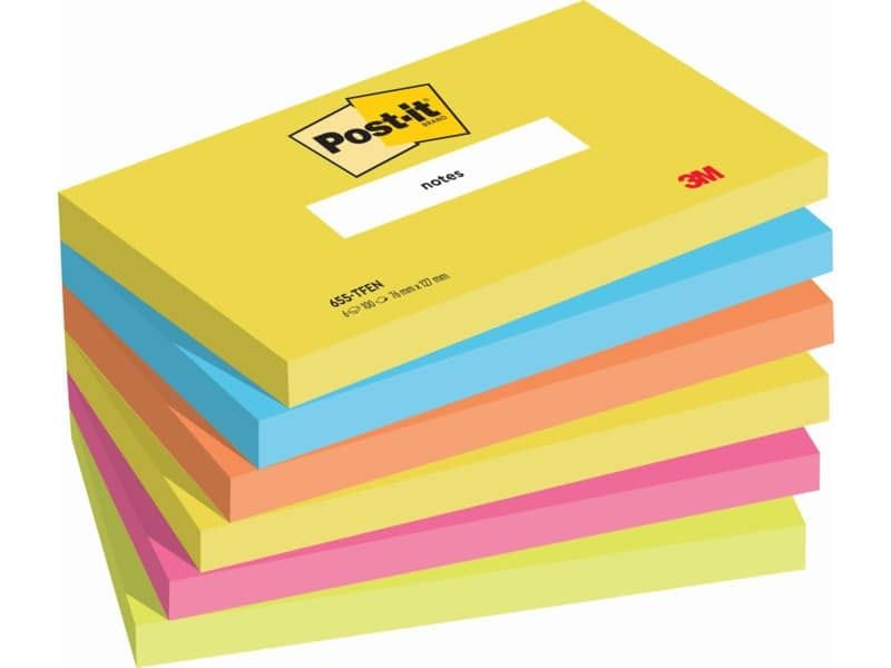 Foglietti riposizionabili Post-it© Notes Energy 76×127 mm neon assortiti conf. 6 blocchetti da 100 ff – 655-TFEN