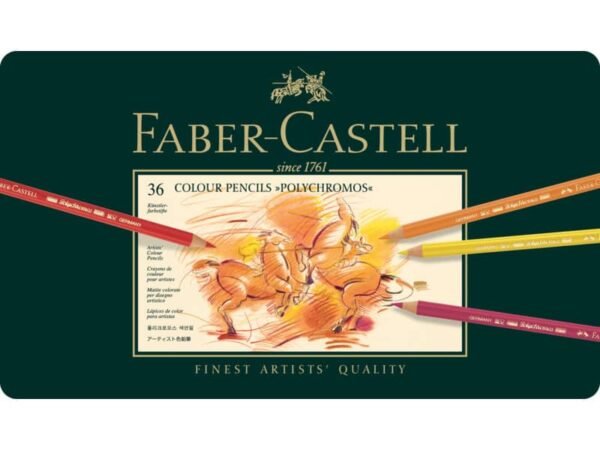 Matite colorate permanenti Faber Castell Polychromos mina 3,8 mm box metallo - colori assortiti conf. 36 pezzi - 110036