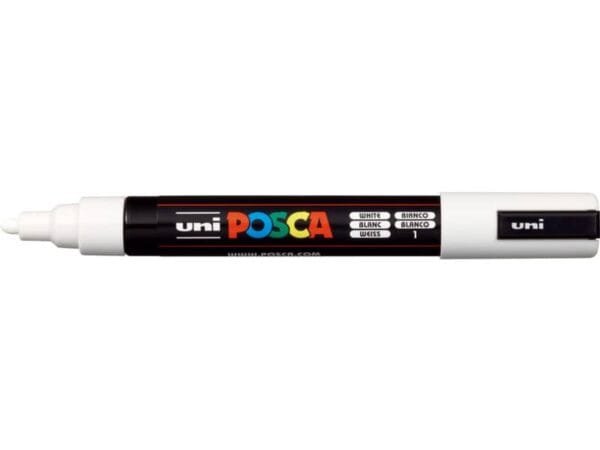 Marcatore a tempera POSCA Uni-Ball punta tonda 1,8-2,5 mm bianco M PC5M BI