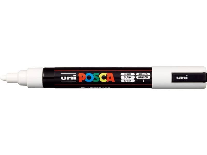 Marcatore a tempera POSCA Uni-Ball punta tonda 1,8-2,5 mm bianco M PC5M BI