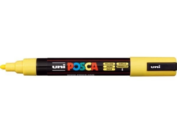 Marcatore a tempera POSCA Uni-Ball punta tonda 1,8-2,5 mm giallo M PC5M G