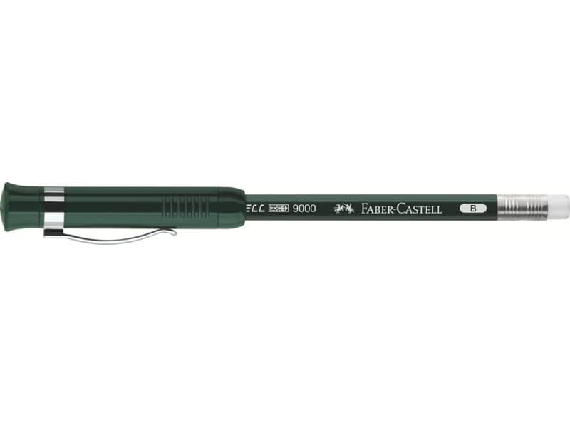 Matita con gommino Faber-Castell CASTELL 9000 Extender B – set con matita con allungalapis + temperino – 119037