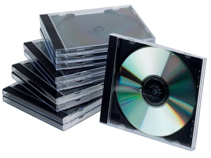 Porta CD/DVD Q-Connect Jewel case standard sp. 10 mm nero/trasparente conf. 10 pezzi – KF02209