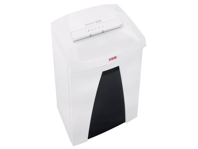 Distruggidocumenti uso moderato HSM SECURIO B22 – P-2 – 33 L – taglio a strisce 5,8 mm – bianco – 1831121