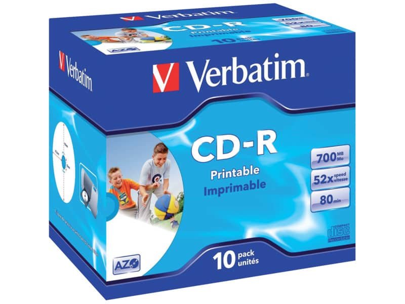 CD-R AZO Verbatim 52x 700 MB jewel case da 10 cd – 43325