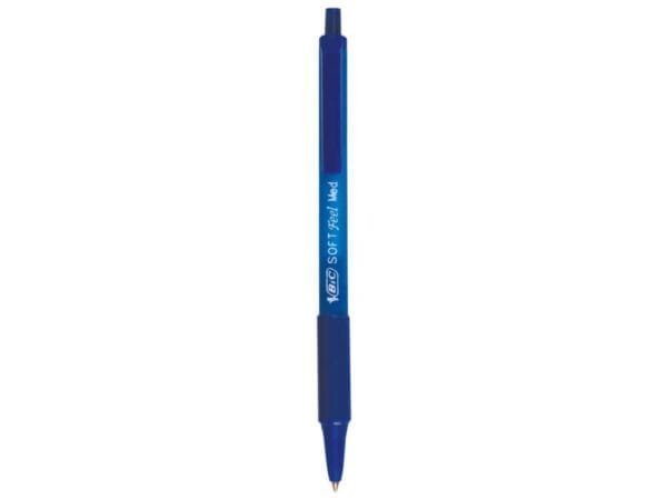 Penna a sfera a scatto BIC SoftFeel Clic Grip M 1 mm blu Conf. 12 pezzi - 837398