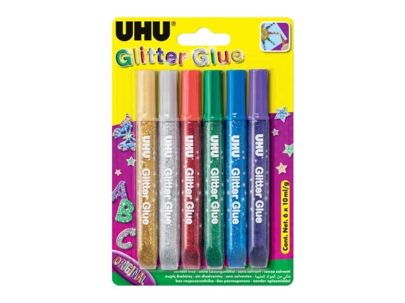 Colla Glitter Uhu Original colori assortiti 6×10 ml – 39017