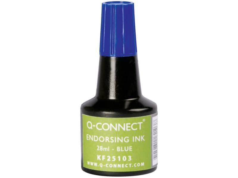 Inchiostro per timbri Q-Connect senza olio 28 ml blu KF25103