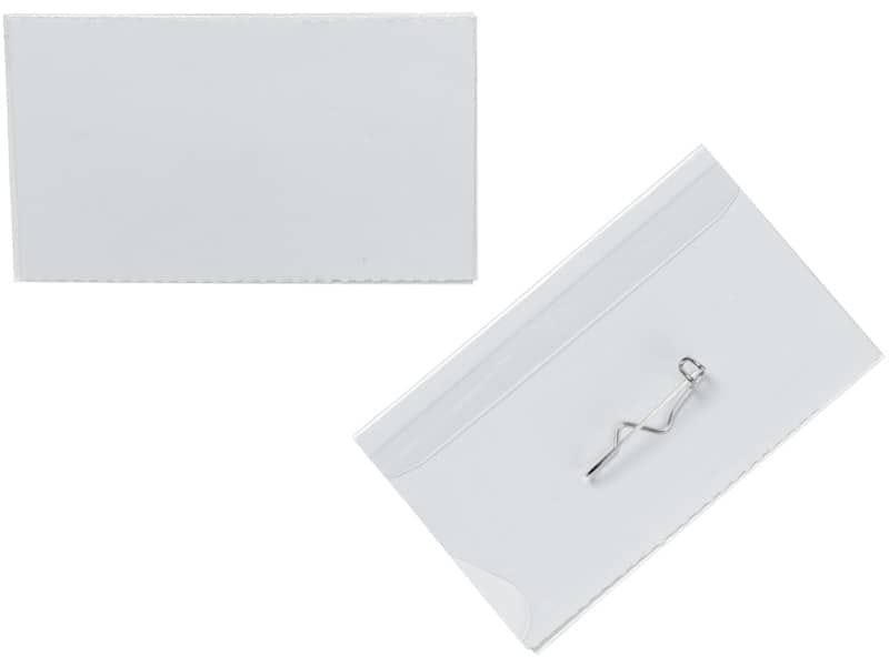 Portabadge Q-Connect plastica con spilla 75×40 mm conf. da 100 – KF01566