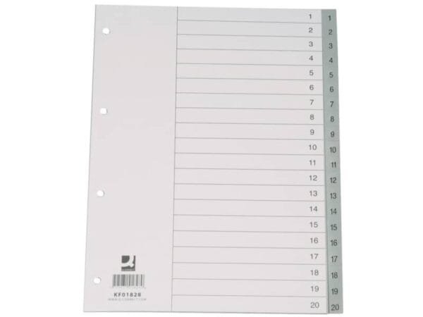 Divisore numerico Q-Connect grigio 22,5x KF01828