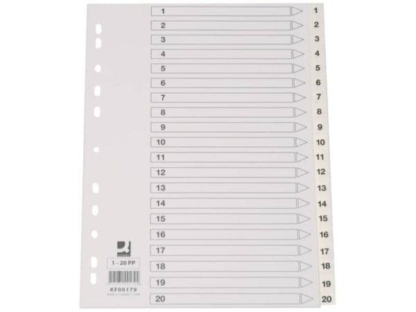 Divisore numerico Q-Connect bianco 22,5x KF00179