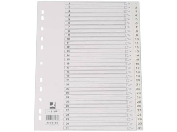 Divisore numerico Q-Connect bianco 22,5x KF00180