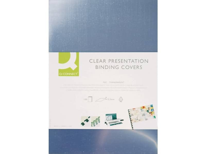 Copertina per rilegatura Q-Connect trasparente 200 æm A3 conf. 100 pezzi – KF32159