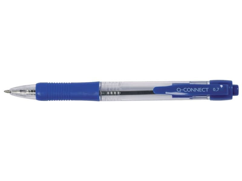Penna a sfera a pulsante Q-Connect punta M blu conf. da 10 – KF00268