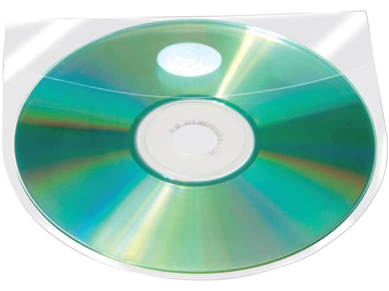 Custodia autoadesiva per CD/DVD Q-Connect 12,6×12,6 cm trasparente Conf. 10 pezzi – KF27032