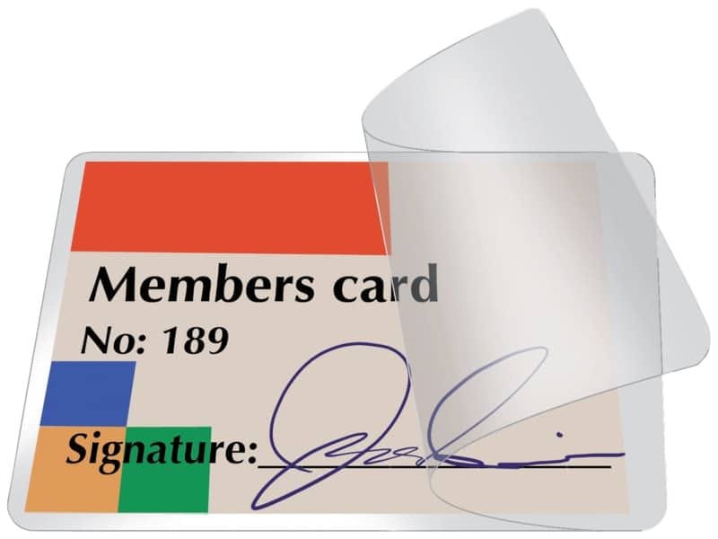 Pouches per plastificazione a freddo Q-Connect per carte d’identit… f.to 8.6×5.6 cm Conf. 10 pezzi – KF27056