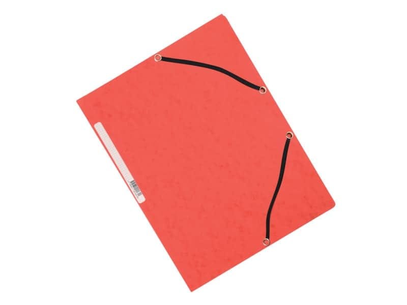 Cartellina a 3 lembi con elastico Q-Connect 24,3×32 cm cartoncino manilla 32×24,3 cm 375 g/mý rosso – KF02165