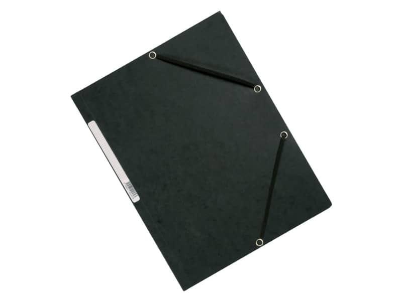 Cartellina a 3 lembi con elastico Q-Connect 24,3×32 cm cartoncino manilla 375 g/mý grigio – KF02169