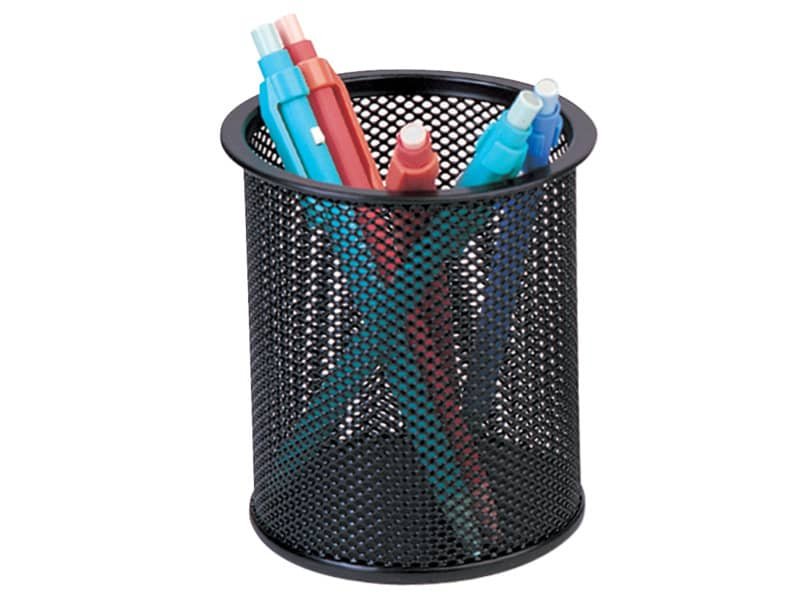 Portapenne in metallo Q-Connect h 10 cm /   9 cm nero KF00864