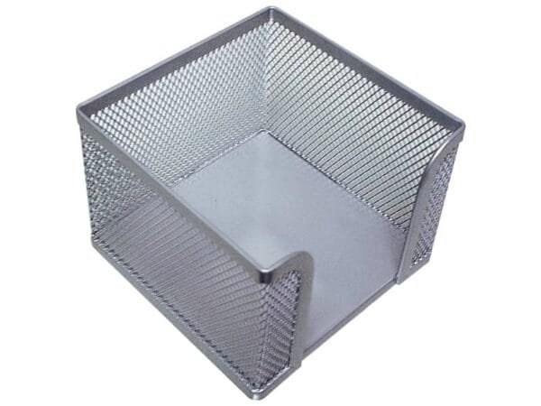 Portamemo in metallo Q-Connect 9,5x8x9,5 cm argento KF00881