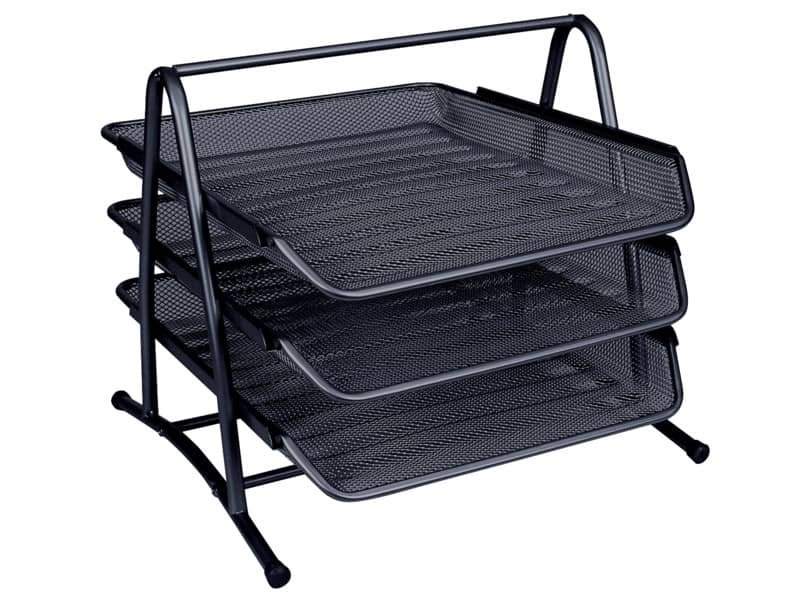 Set 3 Vaschette portadocumenti Q-Connect 27,8×27,5×35 cm nero KF00823