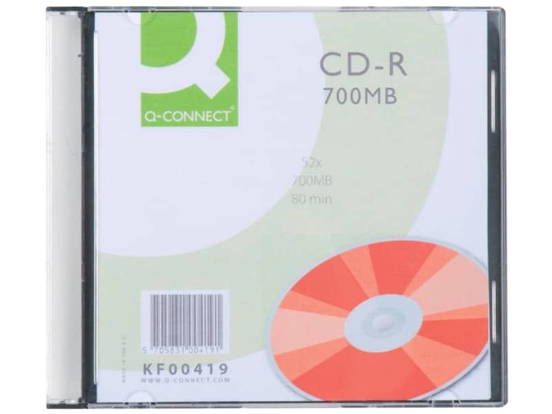 CD-R Q-Connect Slimline Jewel Case 700 MB 80 min 52X conf. da 10 pezzi – KF00419