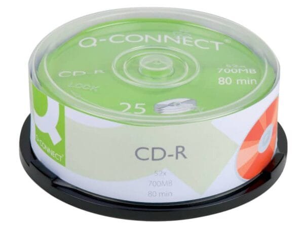 CD-R Q-Connect Cake 25 700 MB 80 min 52x  conf. da 25 pezzi - KF00420