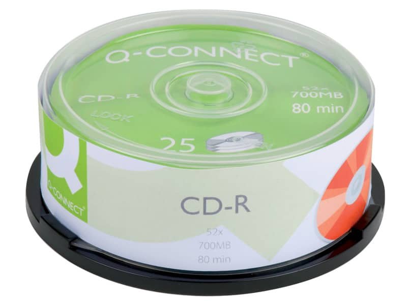 CD-R Q-Connect Cake 25 700 MB 80 min 52x  conf. da 25 pezzi – KF00420