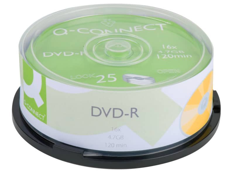 DVD-R Q-Connect Spindle 16x 120 min non stampabile conf.da 25 pezzi – KF00255