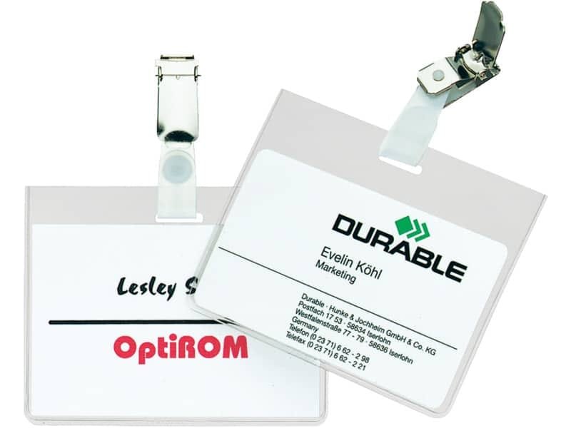 Portanomi DURABLE tasca chiusa con clip inserto 60×90 mm conf. 5 – 860319