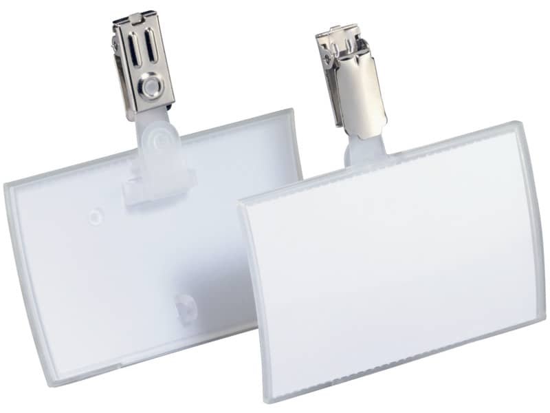 Portanome Durable Click Fold 54×90 mm in PPL trasparente con clip 8216-19