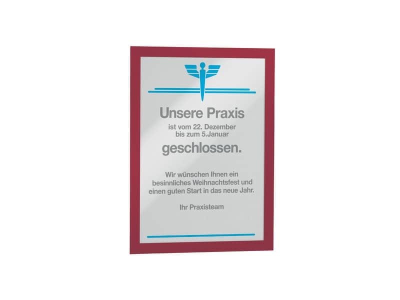 Cornici con pannello magnetico DURABLE DURAFRAME© A4 rosso 236x323mm conf. 2 – 487203