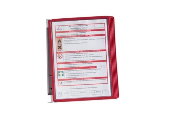 Leggio da parete DURABLE VARIO© WALL 5 pannelli A4 metallo/polipropilene rosso 555103