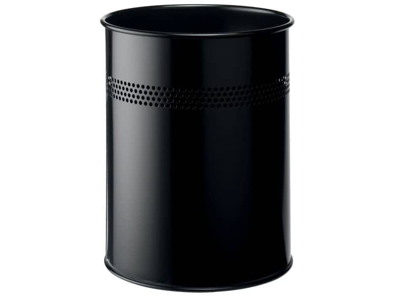 Cestino gettacarte DURABLE cilindrico con superficie perforata acciaio 15 l nero – 330001